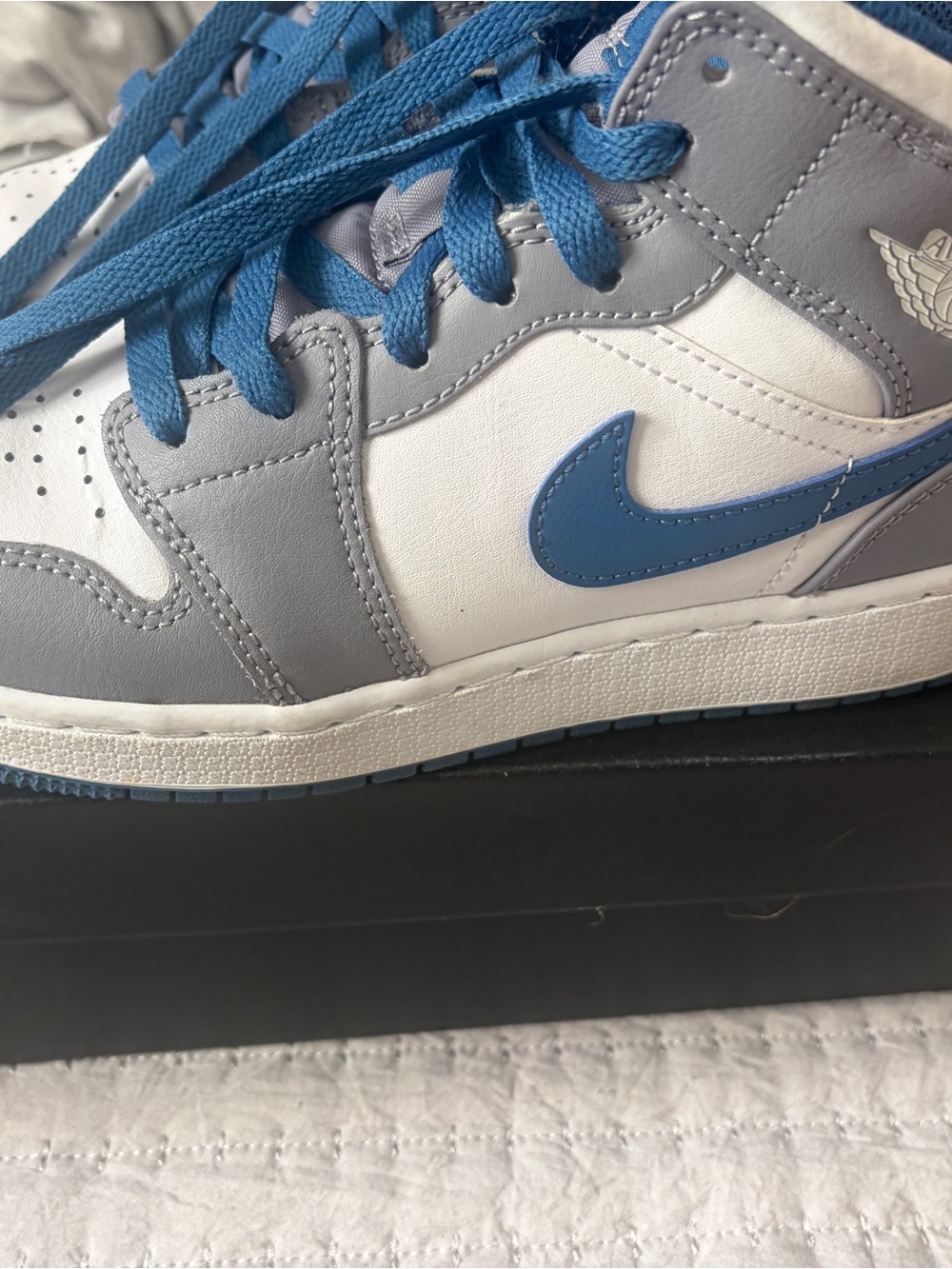 Jordan Kids' Sneakers in White, Grey & Blue